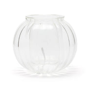 Medium Ribbed Glass Self-Watering Planter: