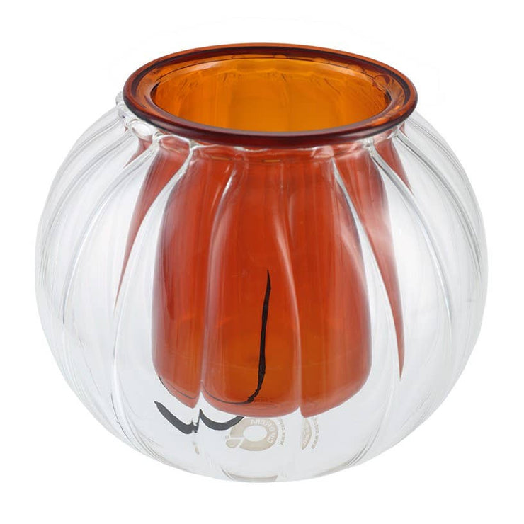 Medium Ribbed Glass Self-Watering Planter: