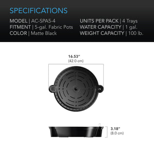 AC infinity self watering pot base 4 pack