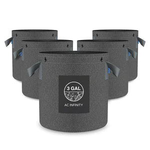 AC Infinity 3 gallon (12.87L) fabric pots 5 pack