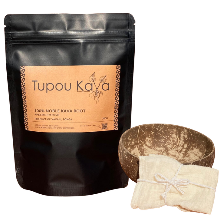 Kava Drink Starter Pack | Organic Kava Root Powder, Kava Cup and Strainer Cloth
100g