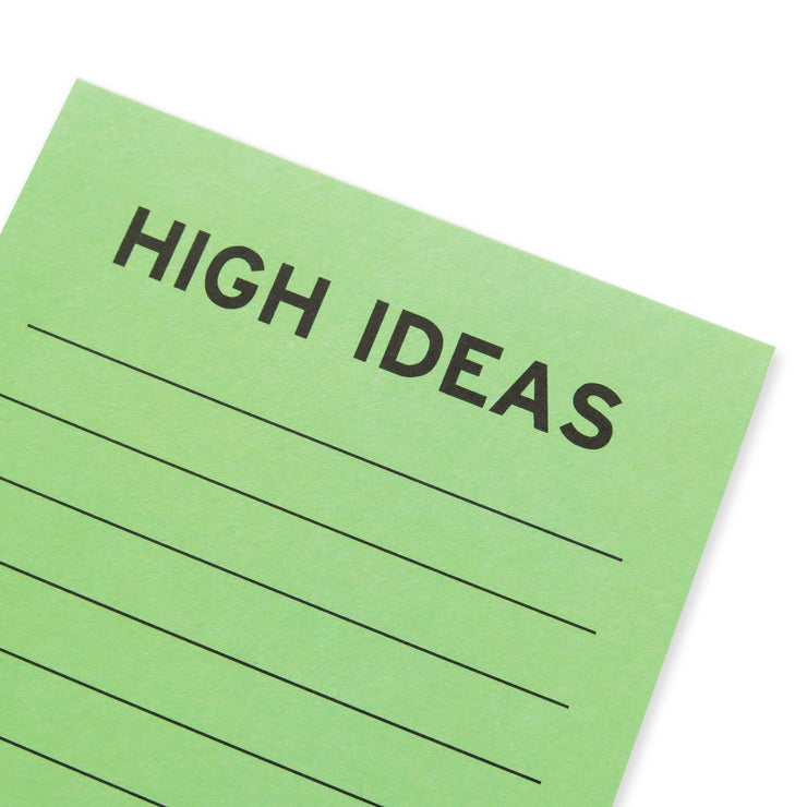 HIGH IDEAS Notepads cannabis themed mint green notepad