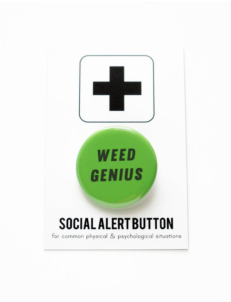 WEED GENIUS pinback button