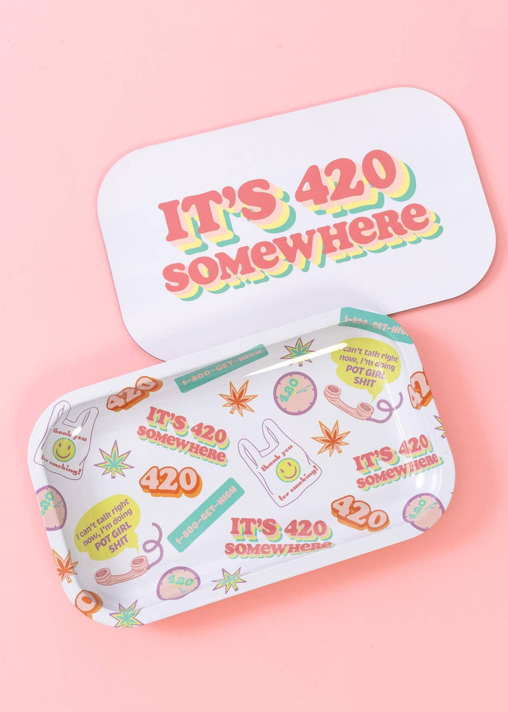 (LARGE) 420 ROLLING TRAY W/ LID
